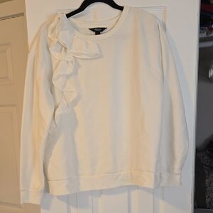 Simply Vera Vera Wang Cream/White Ruffle Sweater